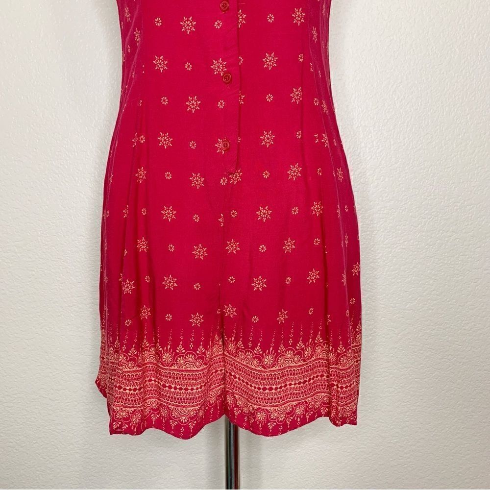 NWOT Mudd Women’s Size Large Red Floral Romper - Picture 3 of 12